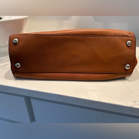 Michael Kors Hamilton satchel bag medium brown with silver chain - Picture 7 of 7